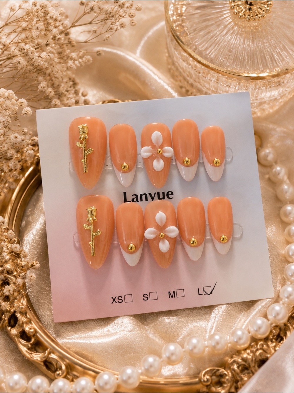 Golden Rose French Press-On Nails - Medium